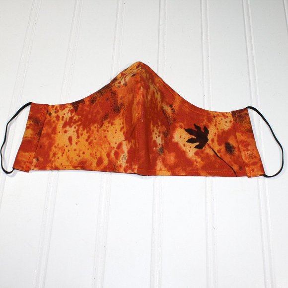 HANDMADE Cloth Fall Orange Tie Dye FaceMask Shield - Picture 3 of 7